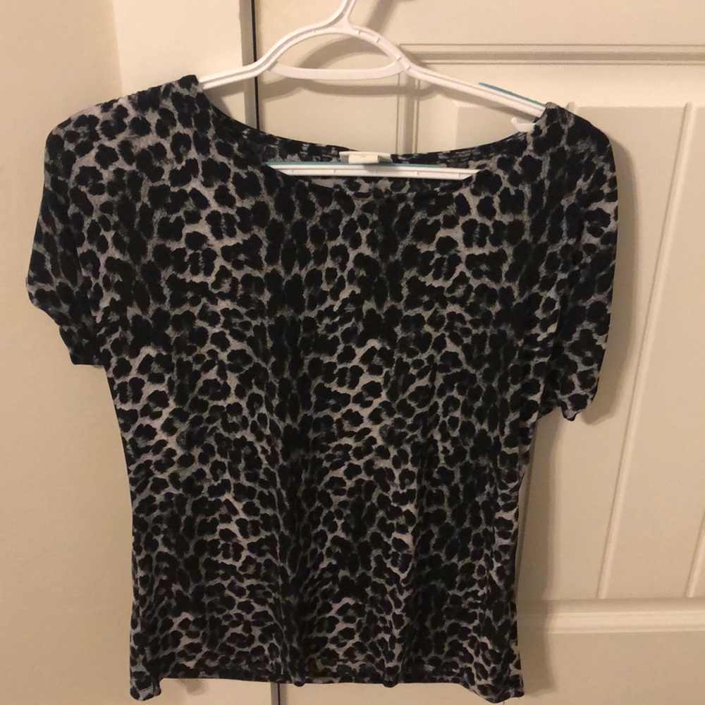 Black and gray leopard blouse